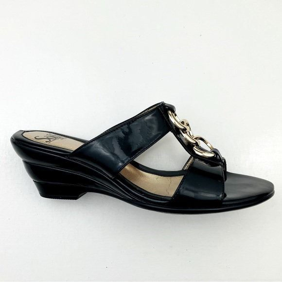 Sofft Patent Leather Wedge Sandals - Picture 4 of 7